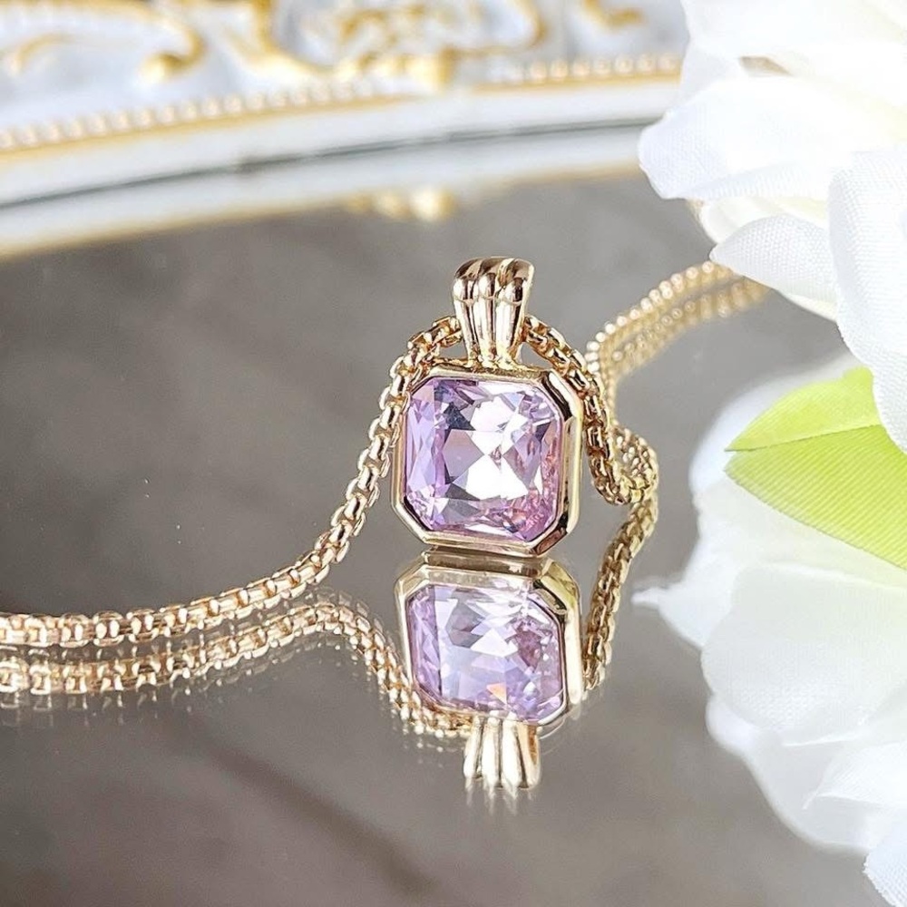 Park Lane “ORCHID” Gold and Purple Pendant Necklace - Picture 4 of 16